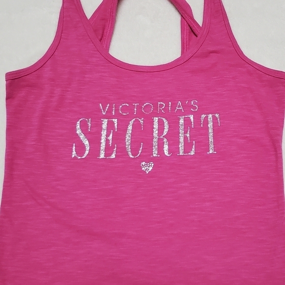 Rare Vintage Y2K Victoria's Secret Silver Glitter Racerback Tank Flare Pants Set - Picture 5 of 16